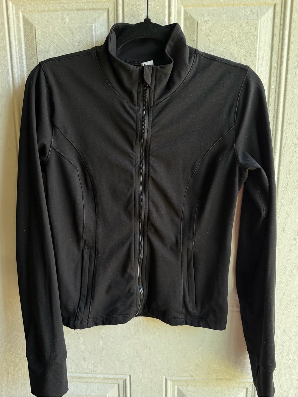 YogaLicious Lux Black Full Zip Yoga Jacket Medium Athletic Workout Running